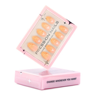 Thiết kế GD14 30 cái/bộ Báo Chí trên móng tay cam hạnh nhân với 3D vỏ ngọc trai bán buôn sang trọng Báo Chí giả trên móng tay - Product Image 5