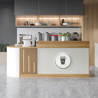 Comptoir de réception en bois, mobilier commercial, petit, élégant, minimaliste, moderne pour les salons de thé, les supermarchés, les épiceries