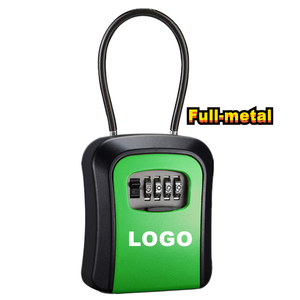 <b>Safe</b> Full-<b>Metal</b> Hanging Full-<b>Metal</b> Combination Lock Box 4 Digit Code Blue Outdoor Indoor Secure Storage <b>Safe</b> Hanging Key Lock - Product Image 1