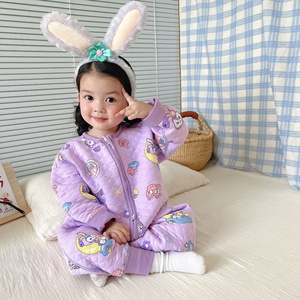 Nouveaux sacs de couchage en polaire sans couture pour enfants, style <span class=keywords><strong>hiver</strong></span>, couverture épaisse anti-gigotement, pyjama une pièce à <span class=keywords><strong>jambes</strong></span> séparées - Product Image 6