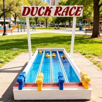 Jeu de course de canards interactif pour enfants et adultes, parc d'attractions, parc d'aventure, parc de trampolines, aire de jeux extérieure en PVC