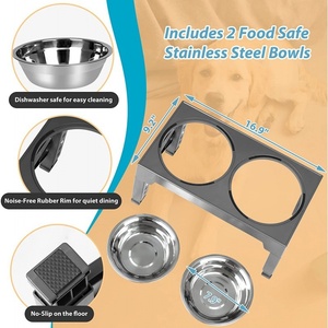 Vente directe usine – Gamelle anti-glouton pour animaux de compagnie, hauteur réglable, protection du cou, support double gamelle surélevé en ABS pour chats et chiens - Product Image 2