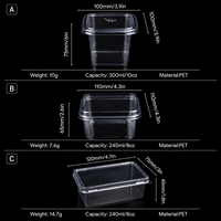 Boîtes d'emballage transparentes jetables en plastique PET écologique de 8 oz de qualité alimentaire pour gâteaux, forme personnalisée avec logo, pour desserts Tiramisu