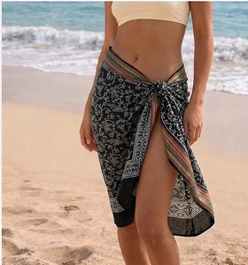 ผู้ค้าส่งชุดว่ายน้ำบิกินี่ลายใบไม้พิมพ์ลายไม้แท้ทำมือสำหรับผู้หญิง ผ้าฝ้าย 100% น้ำหนักเบา ชุดชายหาดสวยหรู - Product Image 1