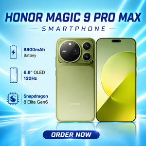<span class=keywords><strong>HONOR</strong></span> Magic9 <span class=keywords><strong>Pro</strong></span> <span class=keywords><strong>Max</strong></span> 5G สมาร์ทโฟนรุ่นใหม่ ปี 2026 หน้าจอ OLED ขนาด 6.8 นิ้ว 120Hz แบตเตอรี่ 8800mAh กล้องหลัง 200MP ระบบปฏิบัติการ MagicOS <span class=keywords><strong>11</strong></span> - Product Image 1