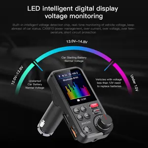 Pemutar Mp3 mobil, baru, Bluetooth, dengan tampilan Led nirkabel, Kit mobil Handsfree Bt 5.1, pemancar Fm, pengisi daya Usb ganda