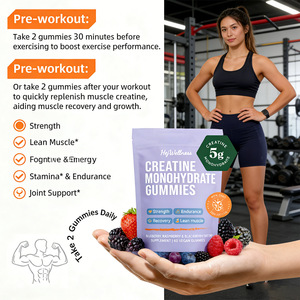 Gomitas de Creatina de Marca Privada, 5g de Monohidrato, Suplemento Vegano para Adultos, OEM, ODM, Certificado Halal, Fabricante de Gomitas de Nutrición Deportiva - Product Image 3
