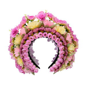Serre-tête floral Dongchen Crafts, 30 cm de large, fleurs en soie, accessoire de photographie de mariage, style chinois traditionnel - Product Image 5
