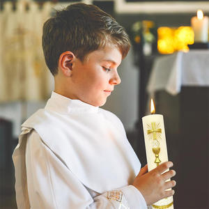 Velas Cilíndricas Religiosas Católicas de Oración para Iglesia, Devocional, Santo Bendito, Regalo Mexicano, Bautizo, Cruz de Jesús, Veladora para Católicos - Product Image 5