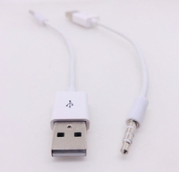 Adaptateur de transfert audio et de charge USB 2.0 avec prise jack 3,5 mm pour iPod Shuffle 3e, 4e, 5e, 6e et 7e génération