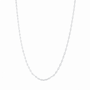 Collier en platine Pt950 blanc brillant réglable, à maillons fins, pour les occasions quotidiennes, bijoux minimalistes en platine - Product Image 3