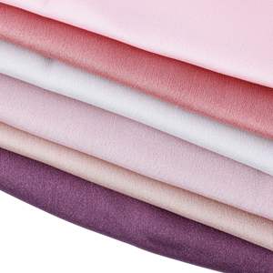 Satin élastique respirant froissé imprimé mat Satin Hijab longue écharpe musulmane dame à la mode plaine Satin Hijab écharpe châles - Product Image 5