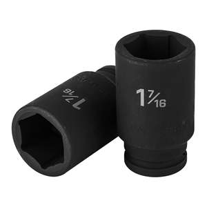 Truper D-7523-L 1-7/16 \ "Set presa a impatto lungo a 6 punti 3/4 \" Drive con finitura cromata prese profonde per riparazione fai da te personalizzabili - Product Image 2
