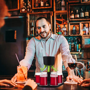 LM LM25308 Juego de 6 Dispensadores Automáticos de Licor para Whisky, Cerveza, Vino, Bar en Casa, Fiestas, Soporte para Vasos, Herramienta de Medición - Product Image 3