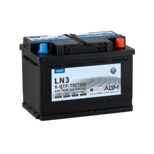 Batería de Plomo-Ácido <span class=keywords><strong>AGM</strong></span> XUPAI 6-QTF-70 12V <span class=keywords><strong>70Ah</strong></span> Start-Stop, CCA 720A, Terminal T2, Carcasa de Polipropileno, 840Wh - Product Image 1