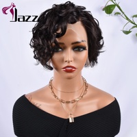 Nouvelle conception de la part du fournisseur : Perruque courte bouclée Pixie en cheveux humains Remy avec dentelle HD, coupe Pixie, perruques frontales en dentelle HD pour femmes noires