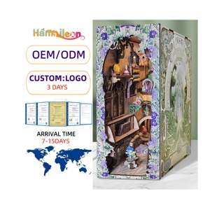 Hamaileon <span class=keywords><strong>Elfen</strong></span>-Wald Bücherregal-Einsatz 3D Holzpuzzle Holz-Feenbaumhaus Buchnischen-Set mit LED-Beleuchtung als Geschenk für Erwachsene - Product Image 1
