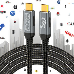 फैक्टरी थोक 80 जीबीपीएस 5 केबल ब्रेडेड एल्यूमीनियम मिश्र धातु यूएसबी सी वीडियो केबल नायलॉन जैकेट 120 जीबीपीएस बैंडविड्थ 16k/दोहरी 8k धातु - Product Image 2