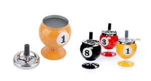 Boule de stockage créative en métal portable en forme de billard avec cendrier de table sur pied pour cendrier intérieur extérieur - Product Image 6