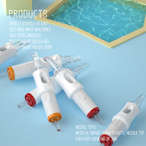 Suministro de máquina de pluma de tatuaje rotativa profesional Delineador redondo Sombra <span class=keywords><strong>Agujas</strong></span> de cartucho de tatuaje esterilizadas de silicona suave - Product Image 4