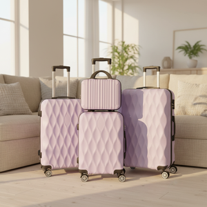 Lot de 4 valises rigides en ABS, plusieurs tailles, roulettes silencieuses, personnalisables, bagages à main sur roulettes - Product Image 1