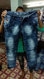 High Street Vintage Revoluntionary Knitted <b>Jeans</b> High Waist With 3D Print Washed Technics for Comfort and Style - Product Image 2