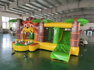 QIQU 5x5m <span class=keywords><strong>Lion</strong></span> King Adventure Park, structure gonflable combinée en PVC robuste et écologique, avec toboggan et parcours d'obstacles pour enfants - Product Image 2
