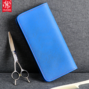Étui à ciseaux écologique PB-06B en cuir PU pour coiffeur et tondeur, avec 2 étuis de protection, couleur bleue - Product Image 2