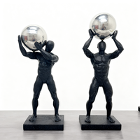 Sculptures Art Déco Modernes Figurines Sportif de Gymnastique Simple Statue d'Hercule en Résine pour Décoration de Salon et Meuble à Vins