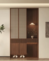 Meuble à chaussures modulaire moderne en rotin, éco-responsable, pour entrée de salon, avec tabouret à chaussures intégré, design personnalisé