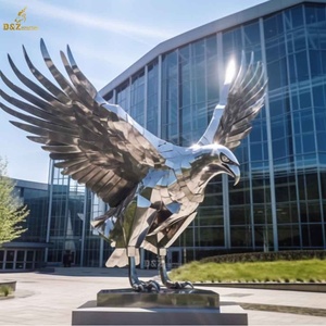 Vendita Diretta dalla Fabbrica Scultura di Uccelli in <span class=keywords><strong>Acciaio</strong></span> Inossidabile Statue di Grandi Aquile Animali da Giardino - Product Image 5