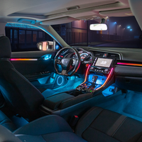 KYNCHO para Honda Civic, Luz Ambiental LED para Auto, Luz de Techo Interior Sinfónica, Iluminación Ambiental Automotriz con Funciones Coloridas