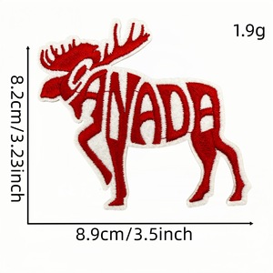 Canada <strong>National</strong> Day Embroidery <strong>Iron</strong> on Moose Beaver 1st of July Patches - Product Image 5