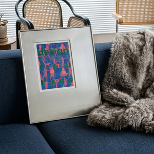 Affiche encadrée abstraite <span class=keywords><strong>Bauhaus</strong></span> en acier inoxydable, couleur mate, style minimaliste moderne, art mural magnétique haut de gamme pour salon - Product Image 3