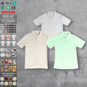 เสื้อโปโลชายแขนสั้นผ้าฝ้ายเรียบสีพื้น สกรีนโลโก้ตามสั่ง ขายดี เสื้อยืดโปโลฤดูร้อนสำหรับผู้ชาย - Product Image 1