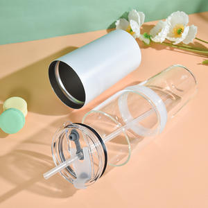 Tasse à double paroi en verre borosilicate transparent 25oz, écologique, en acier inoxydable, double usage, 9 couleurs - Product Image 3