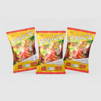 Sachet personnalisé anti-humidité en feuille laminée avec fermeture arrière pour l'emballage de snacks soufflés, chips de plantain, chips de pommes de terre, pop-corn et frites