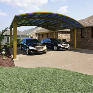 Abri de voiture double en métal et polycarbonate Système d'abri de voiture personnalisé Abri de voiture en aluminium facile à monter en porte-à-faux Extérieur pour stationnement de voiture - Product Image 3