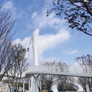 Gran Escultura de Acero Inoxidable 'Fortaleza Espiritual', Estructura Emblemática para Plazas y Parques Empresariales - Product Image 6