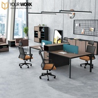 Comptoir de bureau moderne 1 place Mobilier de poste de travail de style simple pour le bureau du PDG