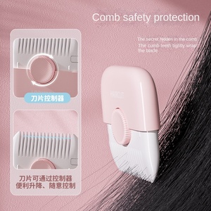 Peine de <span class=keywords><strong>peluquería</strong></span> multifuncional USB dos en uno para el hogar especial de acero inoxidable corte fino roto corte de pelo dividido para niñas - Product Image 4