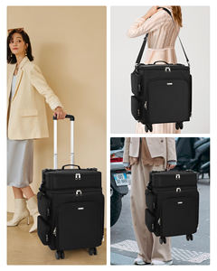 Maleta de Maquillaje con Ruedas <span class=keywords><strong>2</strong></span> en 1 Relavel, Bolsa de Estilista, Organizador de Almacenamiento para Maquilladores, Maleta con Ruedas Giratorias de 360° °   Ruedas Giratorias - Product Image 5