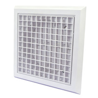 Diffuseur d'air commercial carré de 250 mm (10 pouces) à grille alvéolée avec registre réglable et col arrière rond pour systèmes CVC domestiques