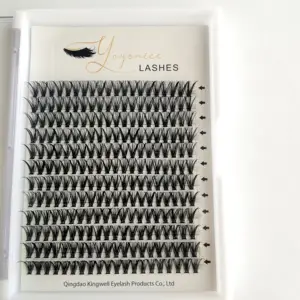 Özel logo bireysel kirpik kümeleri kirpik uzatma profesyonel diy kirpik uzatma kiti önceden kesilmiş segment küme lashes