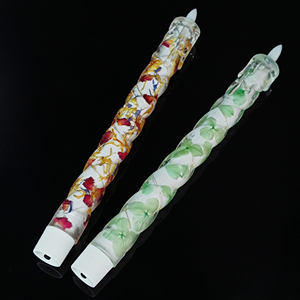 <span class=keywords><strong>Bougie</strong></span> <span class=keywords><strong>LED</strong></span> conique personnalisée avec fleurs séchées, lot de 2, finition cristal, design botanique coloré, sans flamme, joli cadeau avec télécommande - Product Image 2
