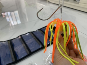 6 pièces/sac Leurres de pêche à la traîne de 6,5 pouces 55g, montés avec jupe, pour marlin et thon, avec <span class=keywords><strong>fil</strong></span> de 100 lb, leurres de traîne pour gros gibier - Product Image 3