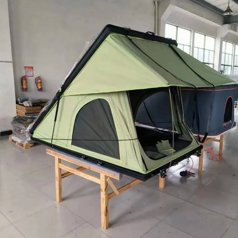 Car Hard Shell Roof Top Tent Camper Clamshell Roof Tent Canvas 4 Person ...
