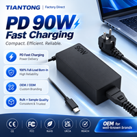 Chargeur USB-C PD 90W de bureau, adaptateur secteur GaN AC/DC pour ordinateur portable, tablette, fournisseur OEM/ODM de charge rapide
