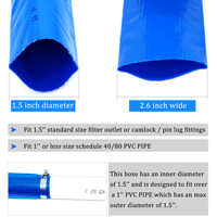 Tuyau de refoulement plat renforcé en PVC haute pression 3Dia x 100m 6 bars pour piscine, usage intensif, transfert d'eau