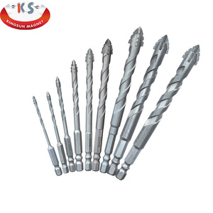 Juego de brocas hexagonales cruzadas de 6mm para azulejos, juego de herramientas de carpintería triangulares de aleación dura para vidrio, cerámica, hormigón, ladrillo, variación de - Product Image 1